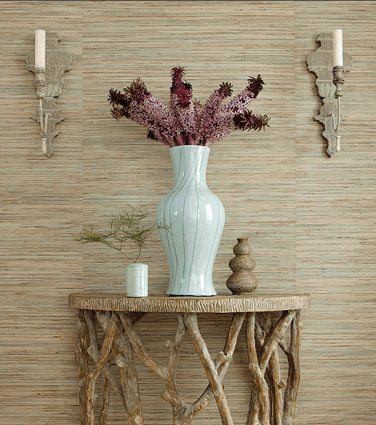 Photo of grasscloth installation paperhanger Bergen County NJ